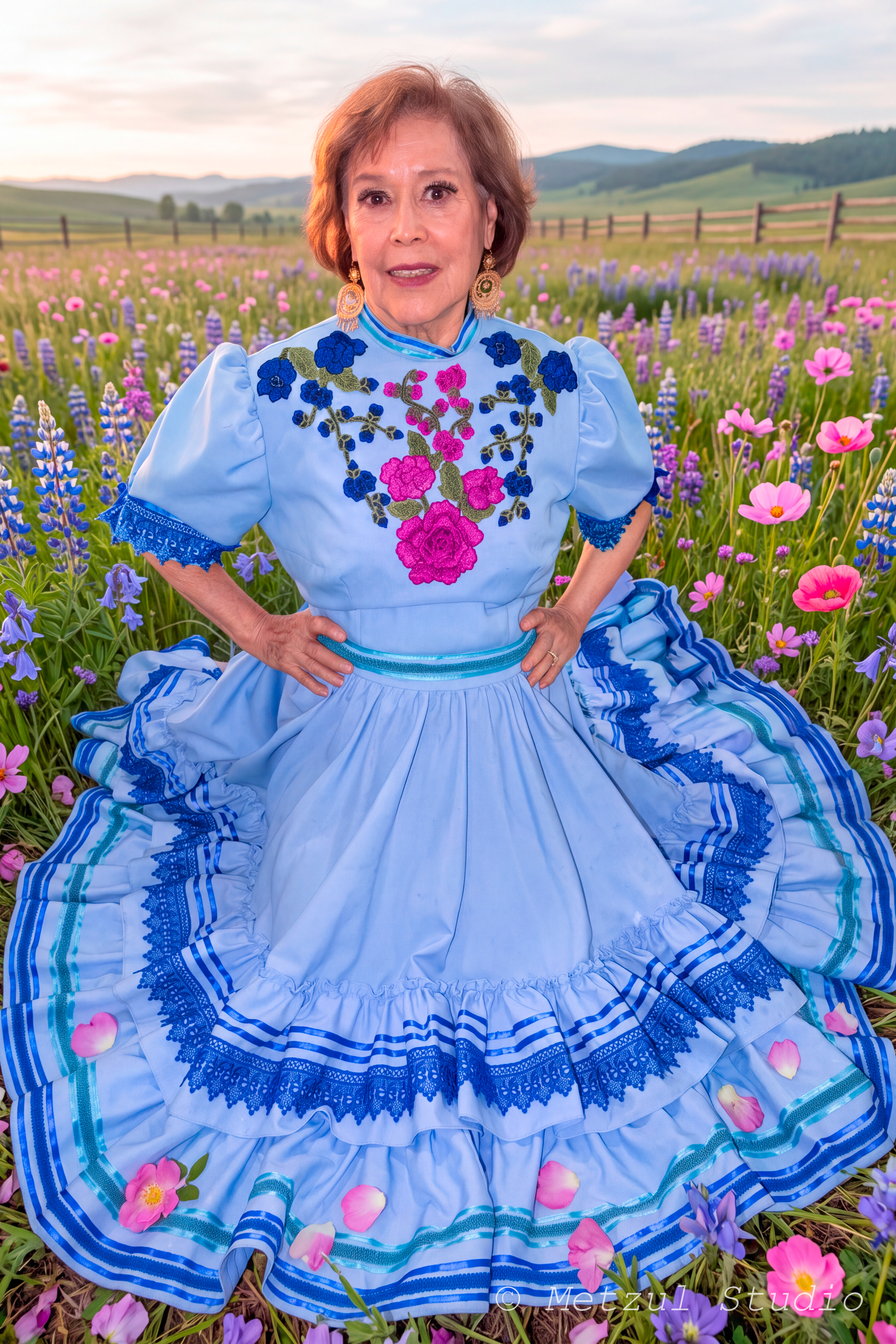Alicia con vestido tradicional mexicano